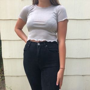 Sparkly Silver Crop Top